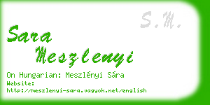 sara meszlenyi business card